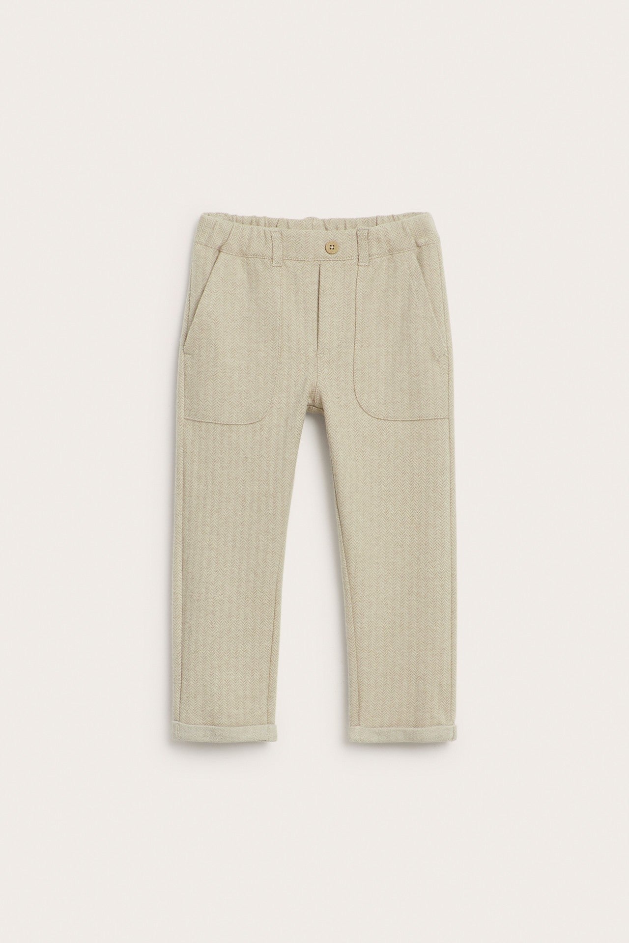 Kids´ beige herringbone trousers