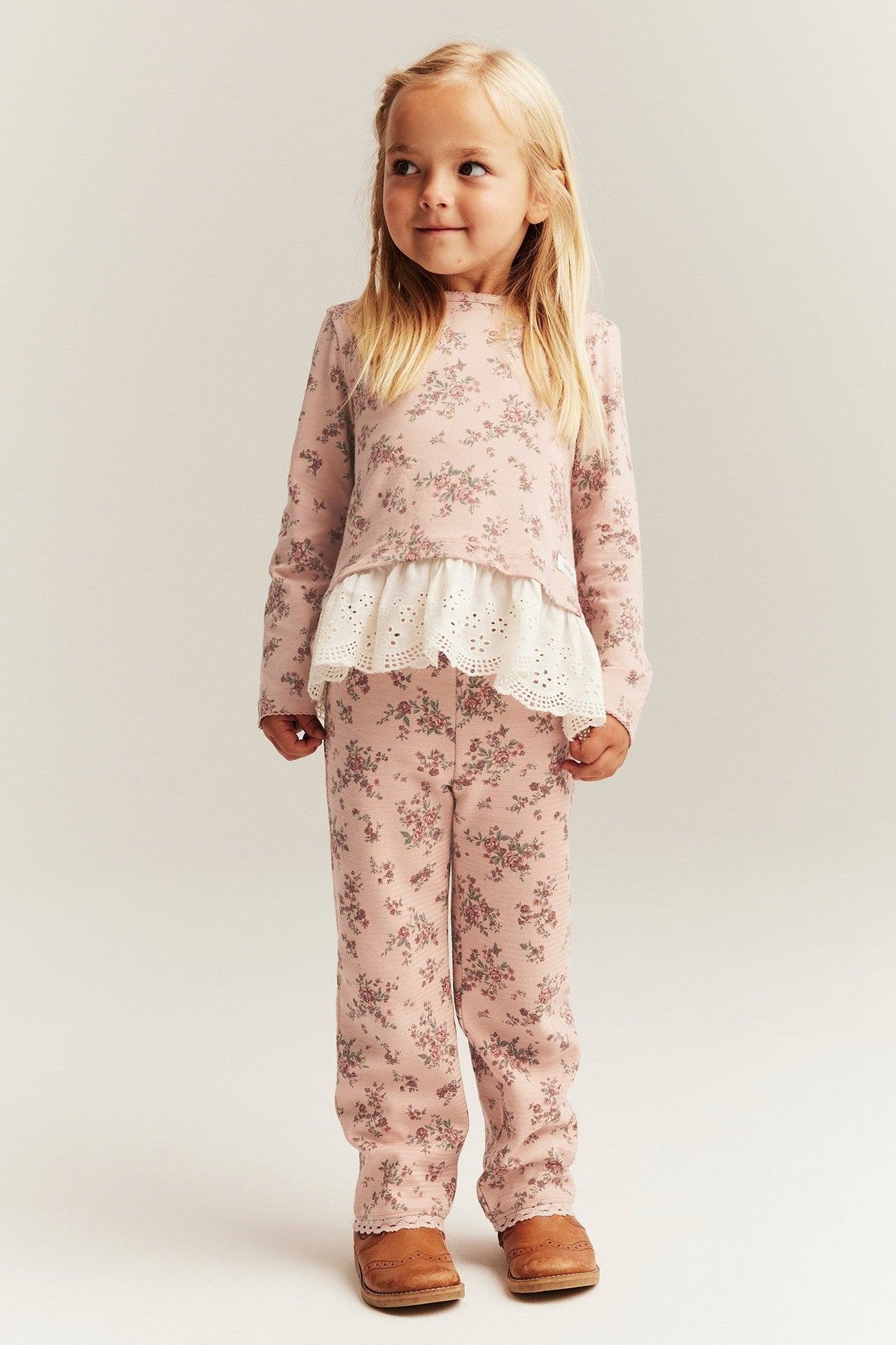 Kids' pink flared leggings