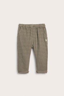 Baby brown checked twill trousers