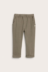 Kids brown checked twill trousers