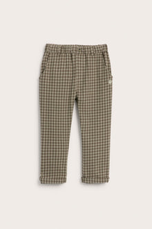 Kids brown checked twill trousers