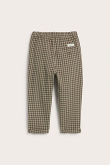 Kids brown checked twill trousers