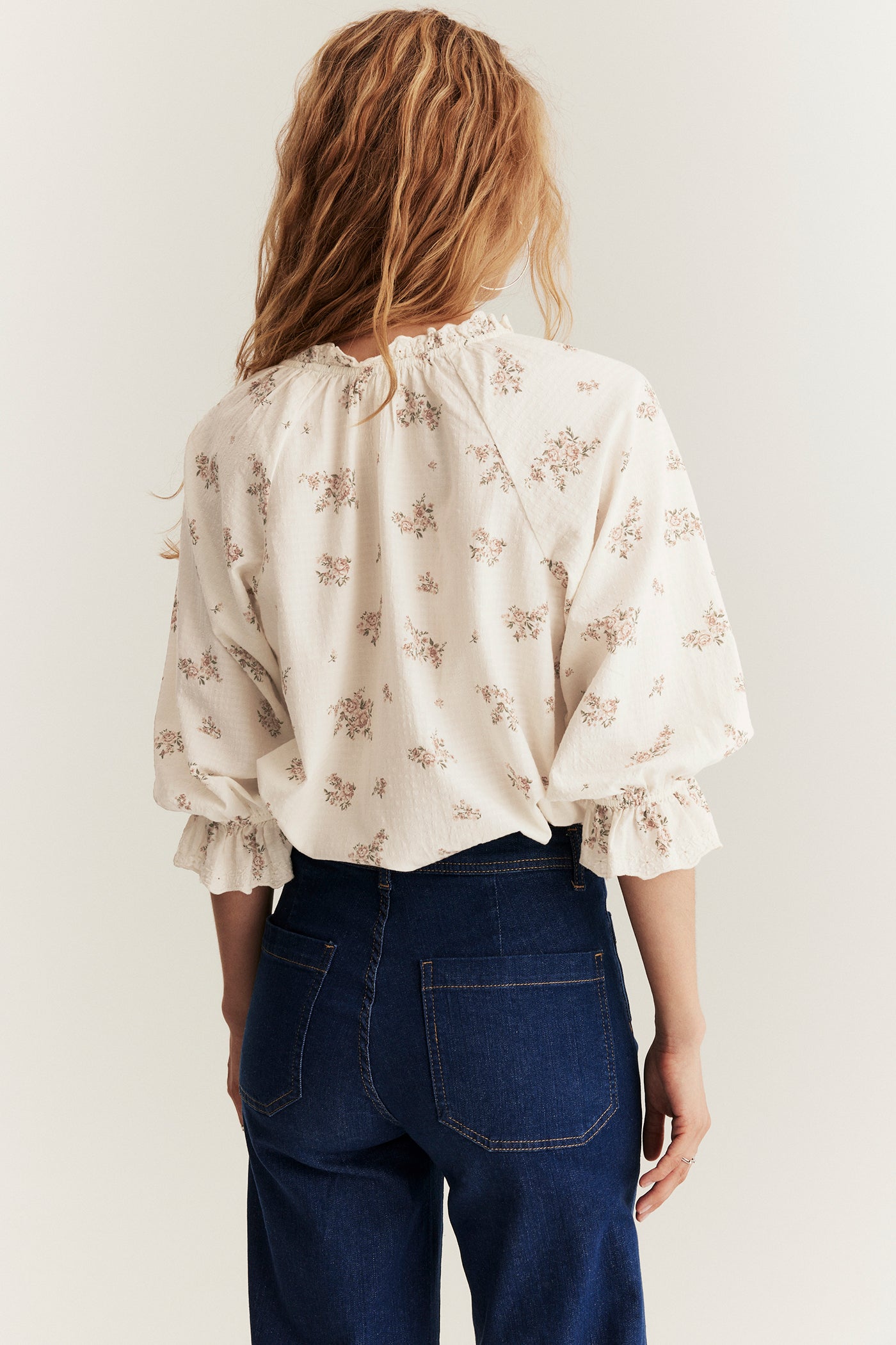 Women's white floral blouse