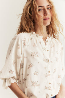 Women's white floral blouse