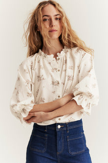 Women's white floral blouse