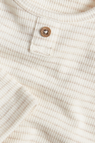 Baby white/beige striped bodysuit