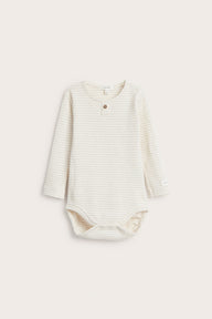 Baby white/beige striped bodysuit