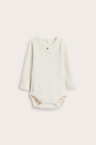 Baby white/beige striped bodysuit