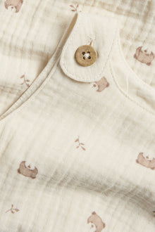 Baby beige romper with teddy bears