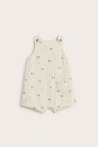 Baby beige romper with teddy bears