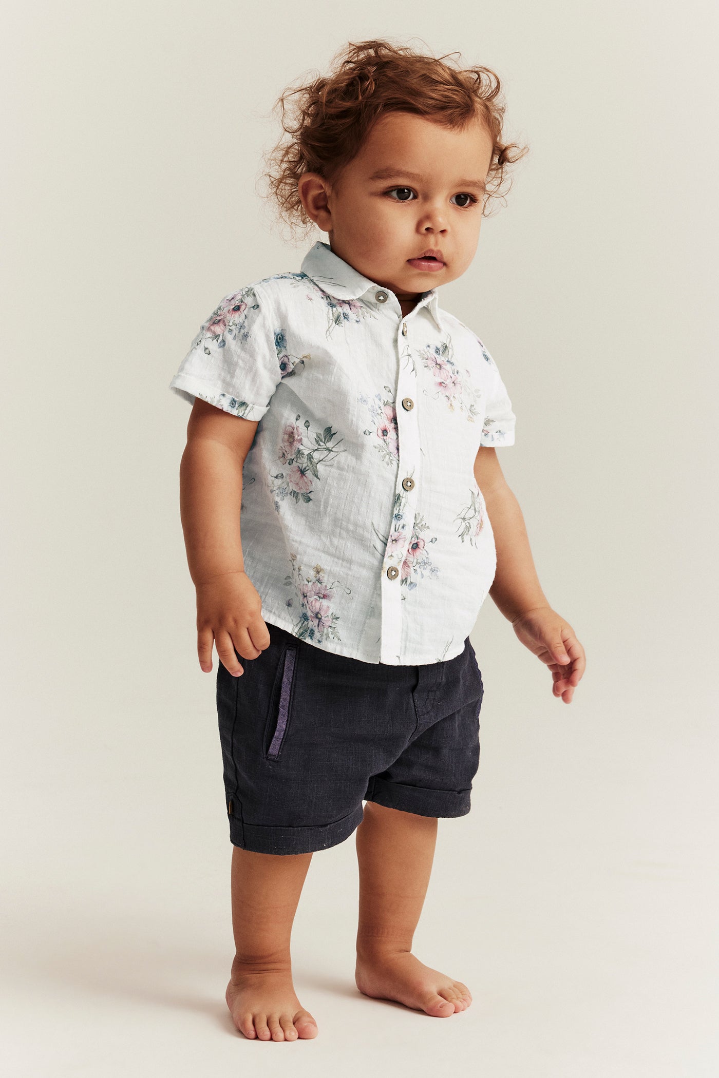 Baby white floral shirt