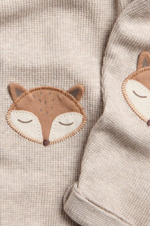 Baby beige leggings with foxes
