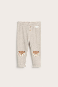 Baby beige leggings with foxes