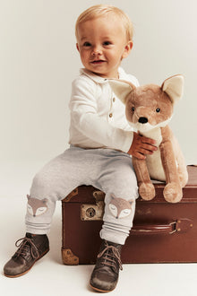 Baby beige leggings with foxes