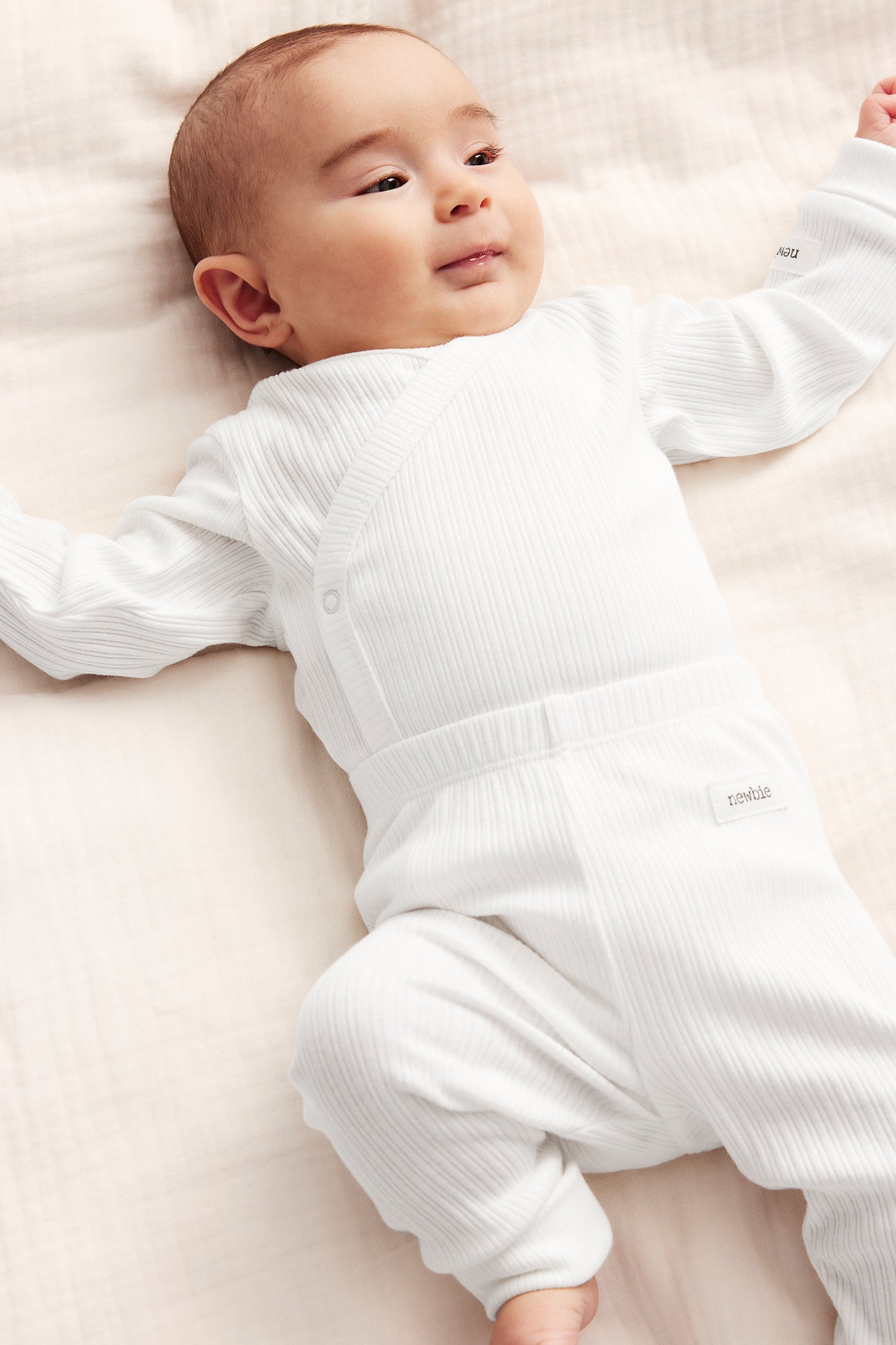 Baby white ribbed bodysuit