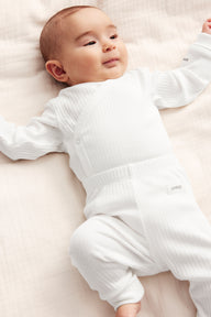 Baby white ribbed bodysuit