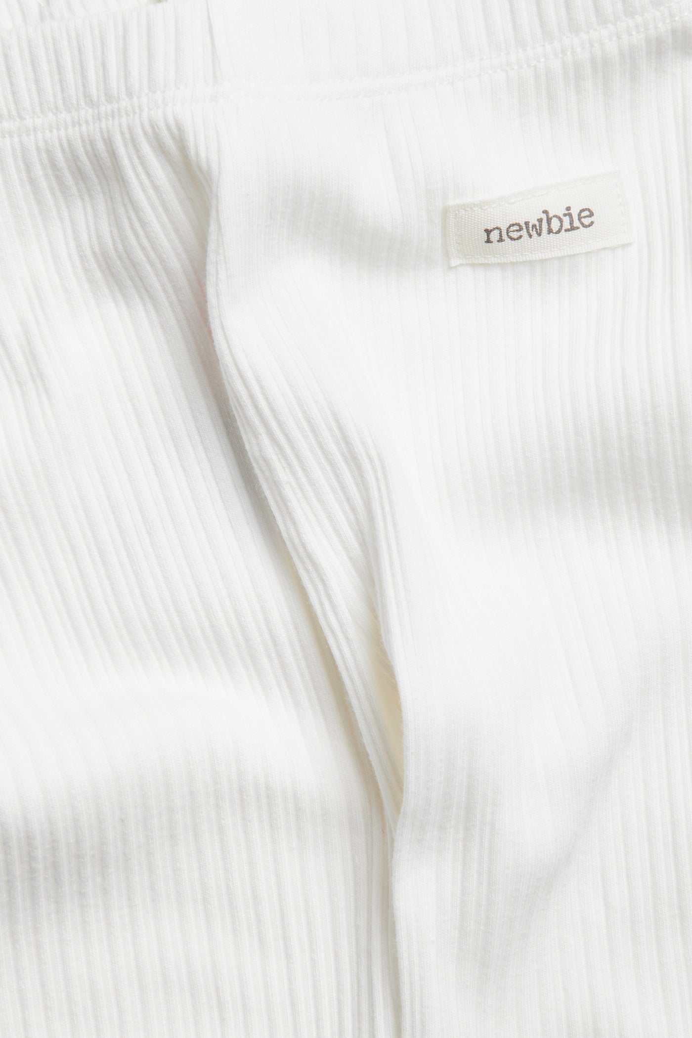 Baby white ribbed leggings