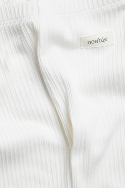 Baby white ribbed leggings