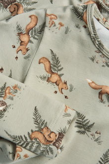 Baby green bodysuit with animals