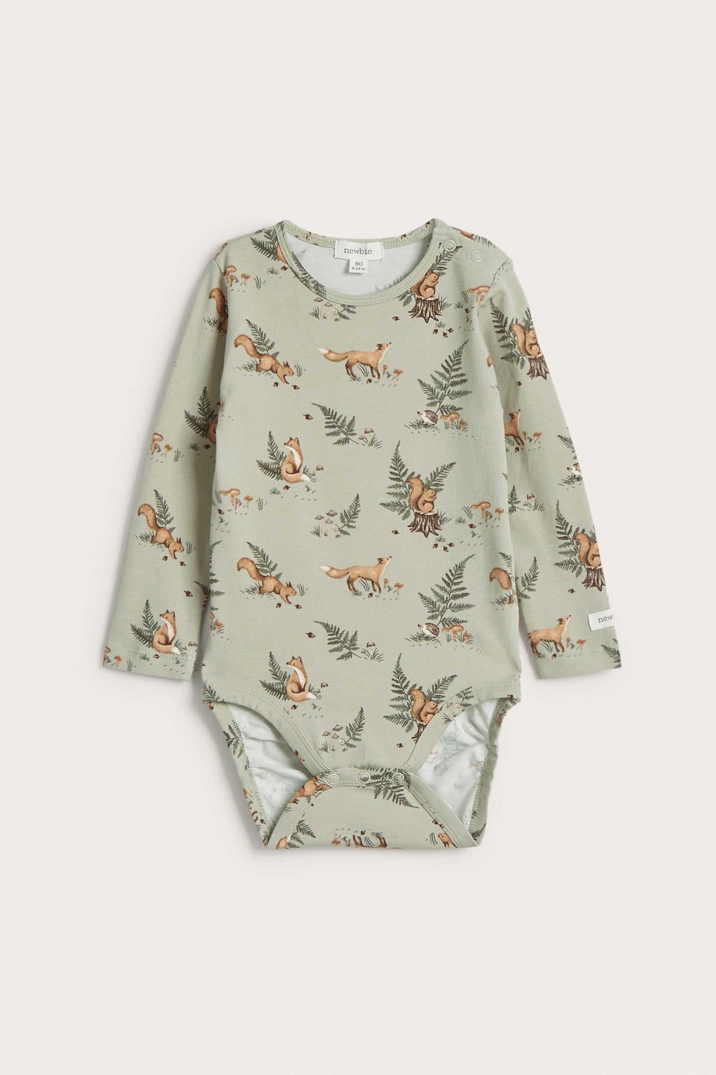 Baby green bodysuit with animals