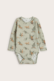 Baby green bodysuit with animals