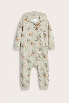 Baby green forest-patterned onesie