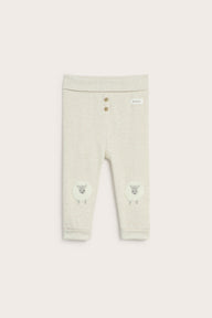 Baby beige leggings with lamb patches