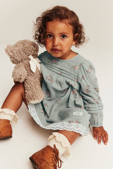 Baby green floral lace dress