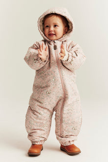 Baby pink floral print coverall
