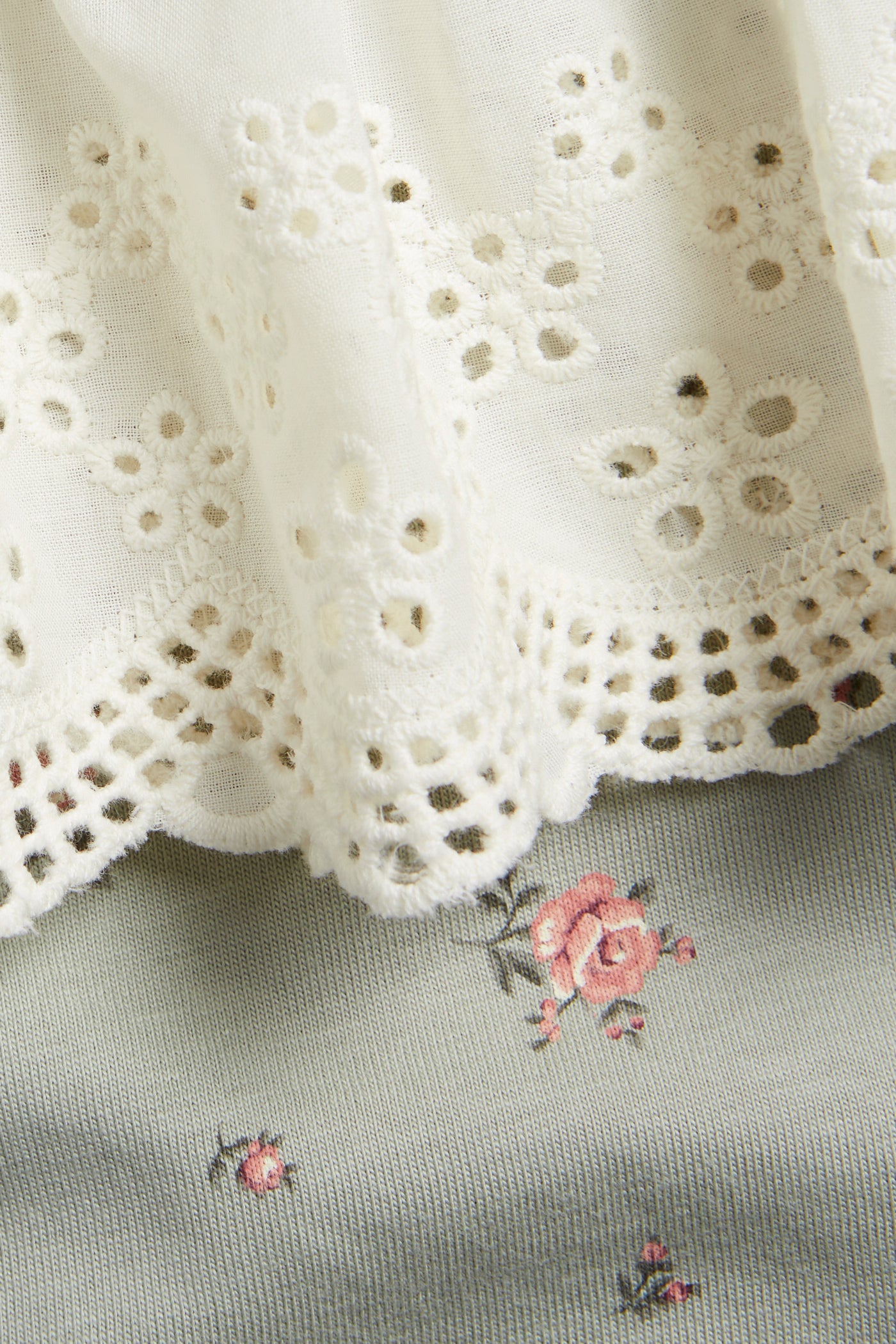 Kids' green floral top with frill