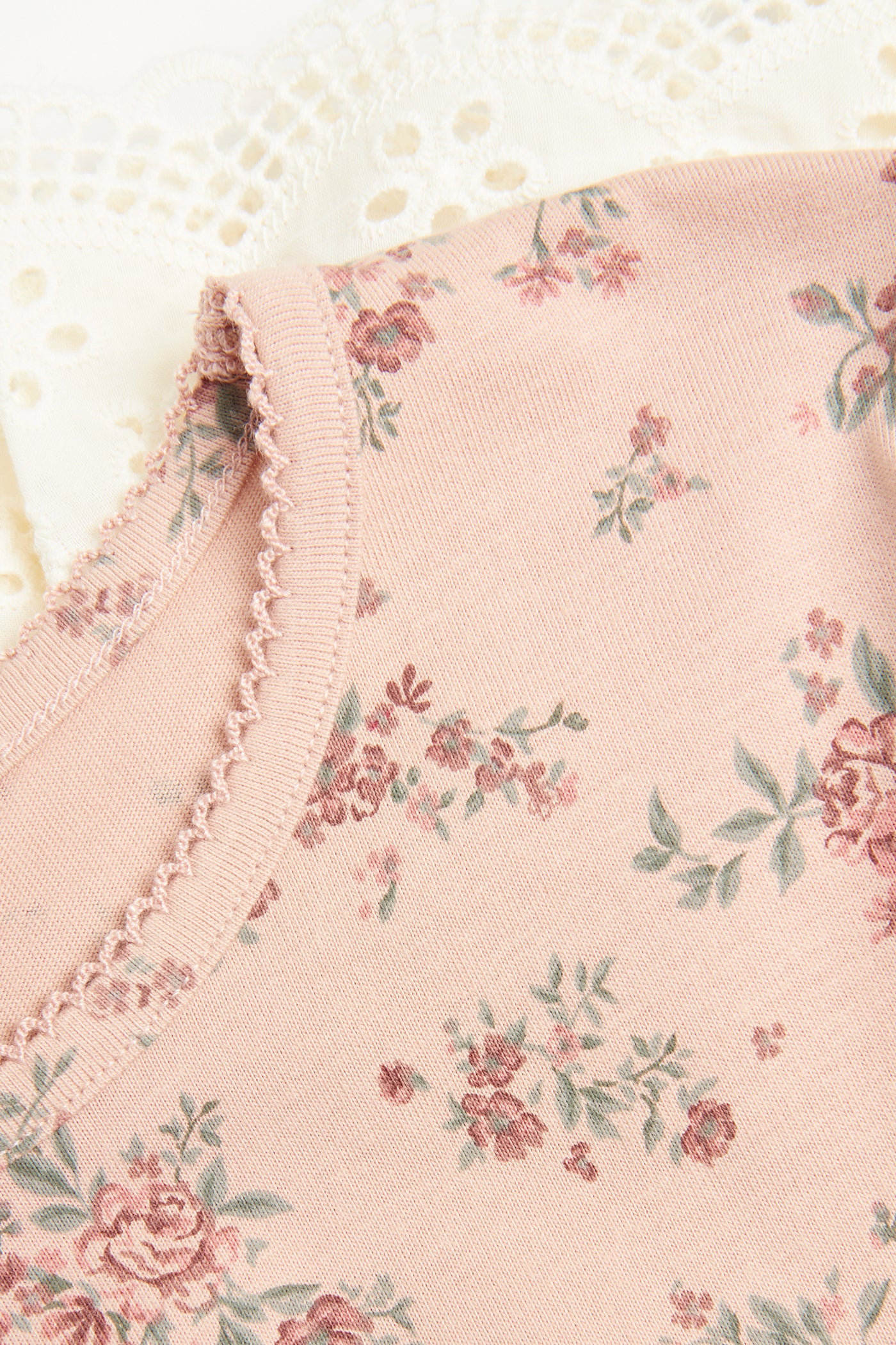 Kids' pink floral top with frill