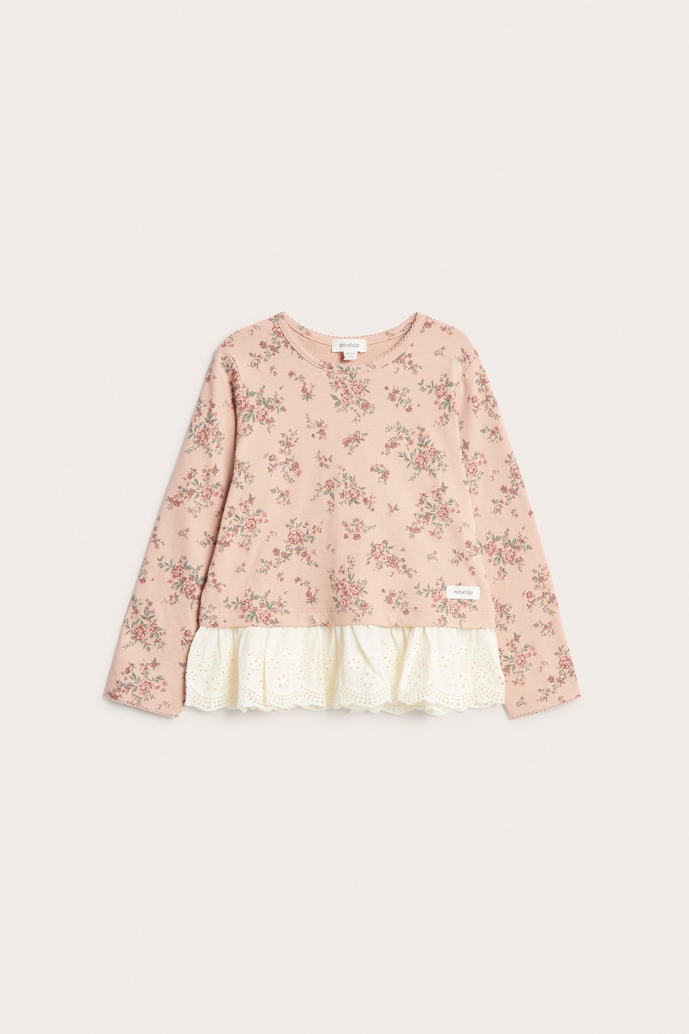 Kids' pink floral top with frill