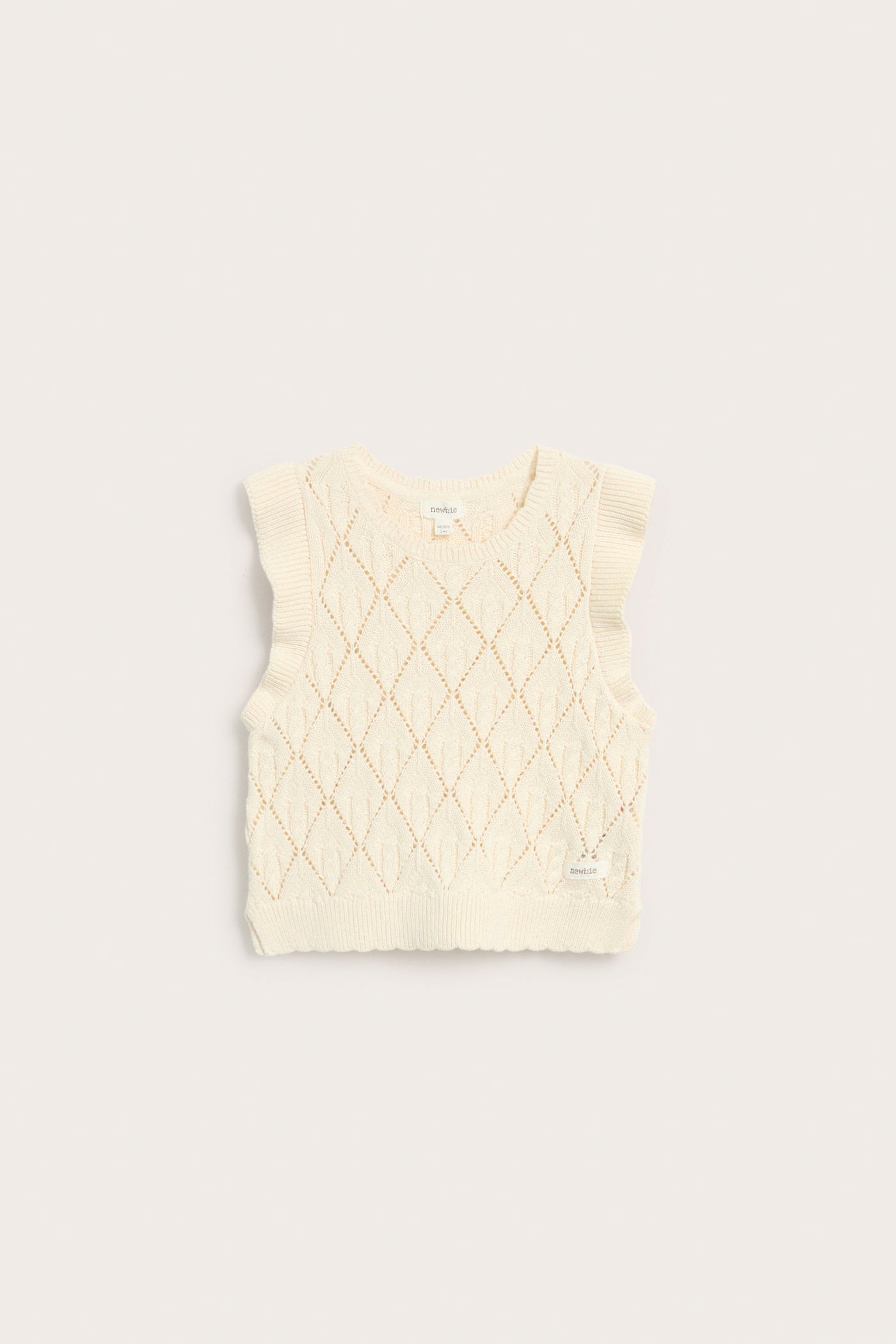 Kids beige knitted vest