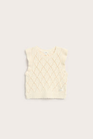 Kids beige knitted vest