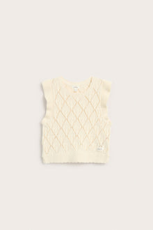 Kids beige knitted vest