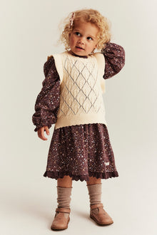 Kids beige knitted vest