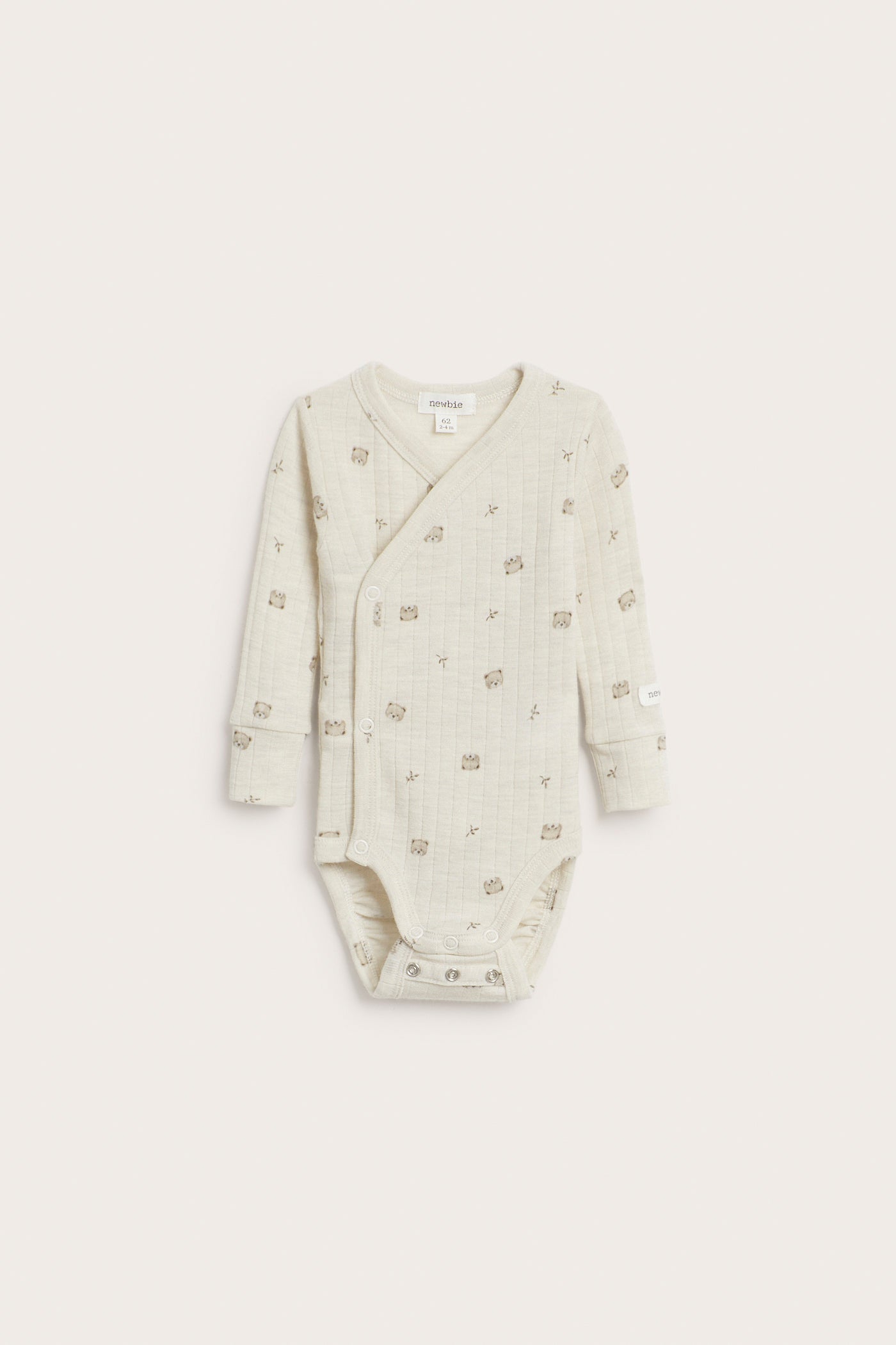 Baby beige ribbed wool bodysuit