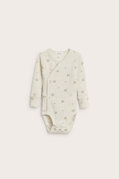 Baby beige ribbed wool bodysuit