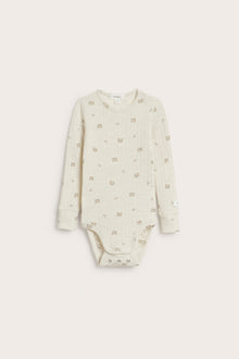 Baby beige ribbed wool bodysuit