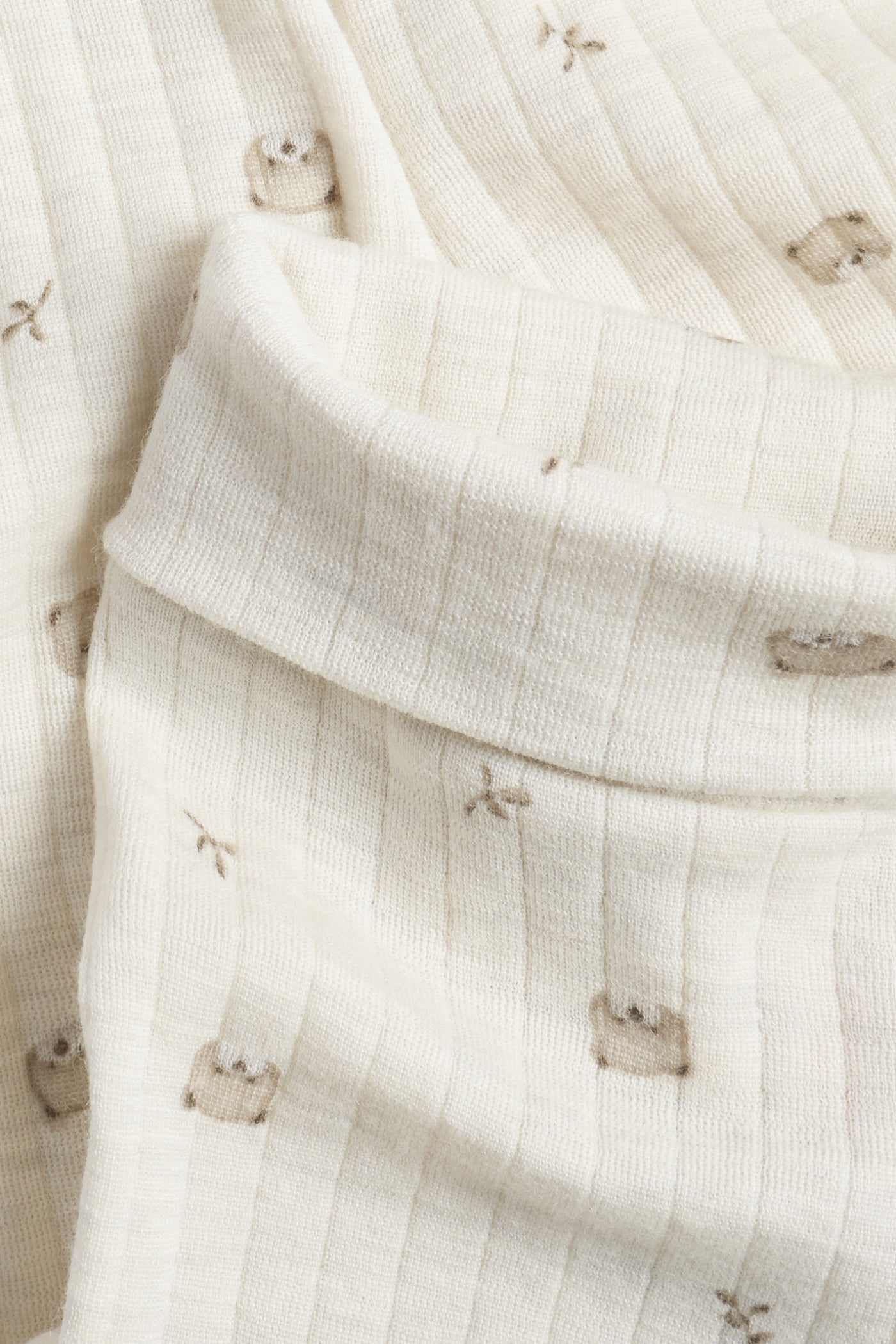 Baby beige wool teddy bear leggings