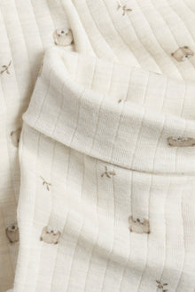 Baby beige wool teddy bear leggings