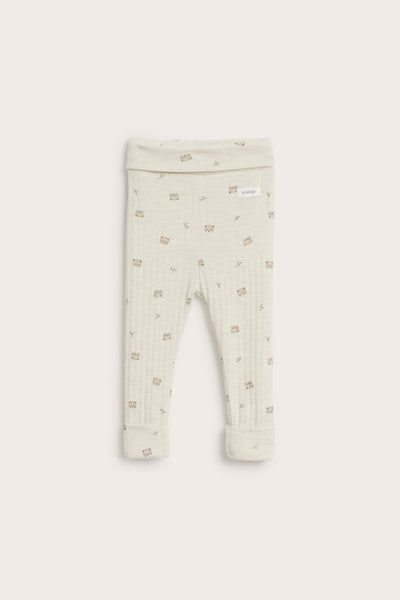 Baby beige wool teddy bear leggings