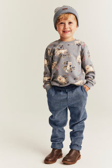 Kids´ blue woven twill trousers