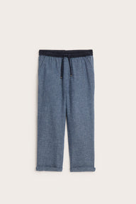 Kids´ blue woven twill trousers