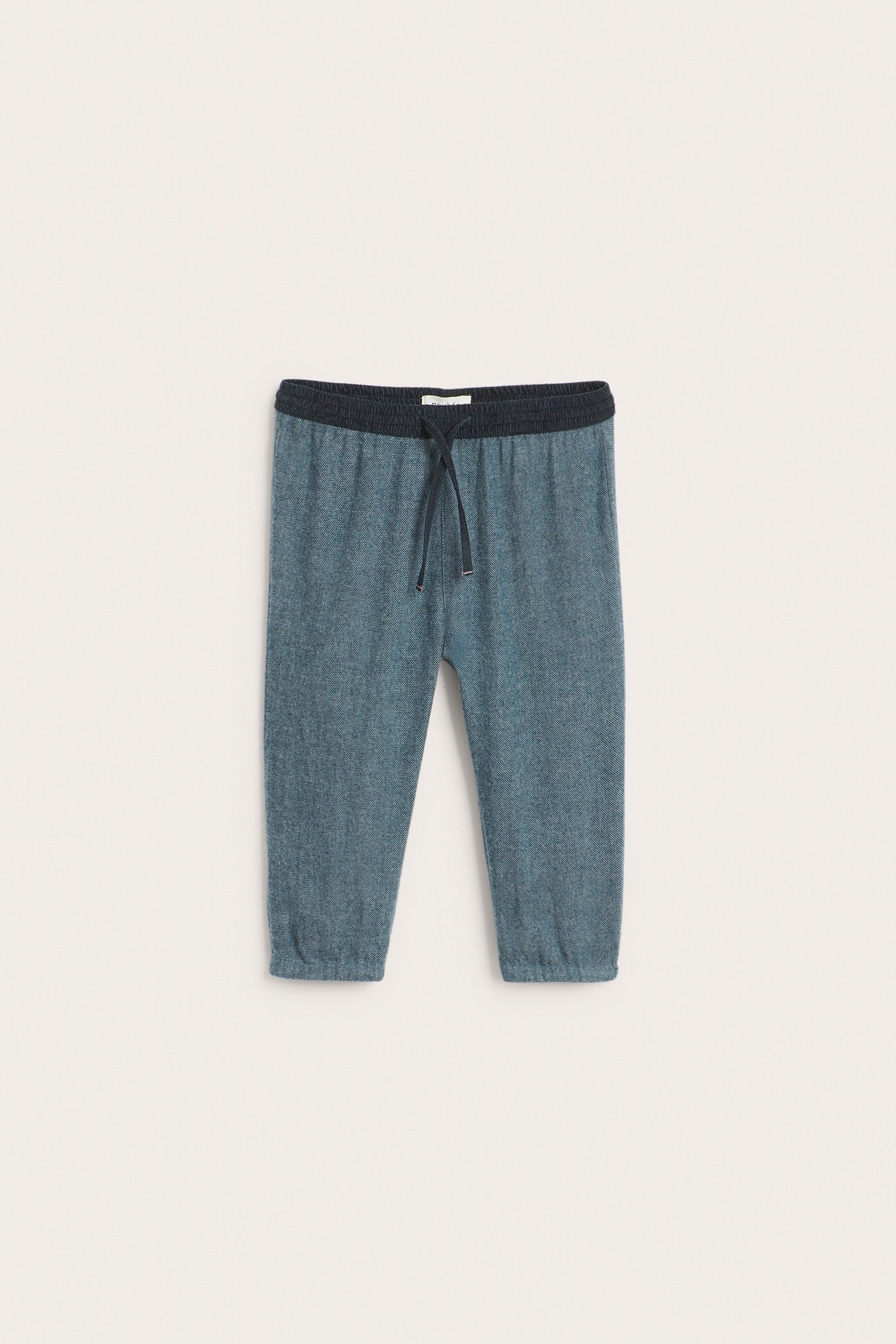 Baby blue woven twill trousers