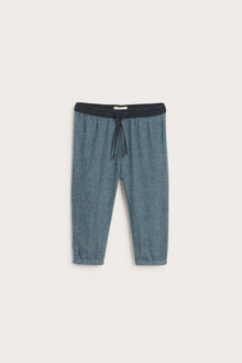Baby blue woven twill trousers