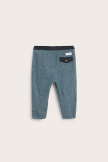 Baby blue woven twill trousers