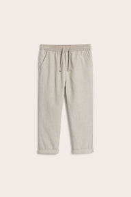 Kids´ beige striped woven trousers