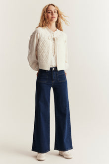 Women's beige wool blended vest