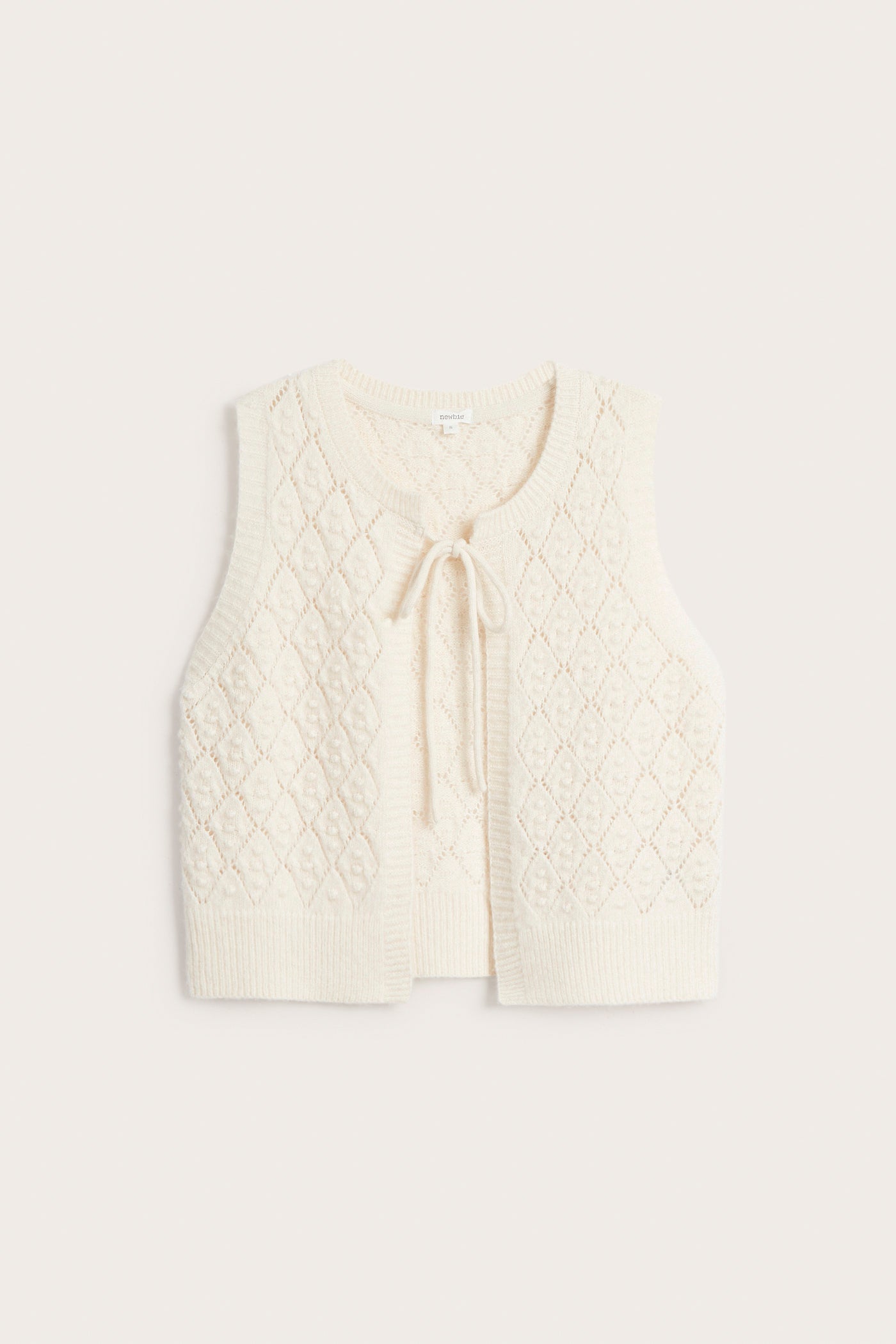Women's beige wool blended vest